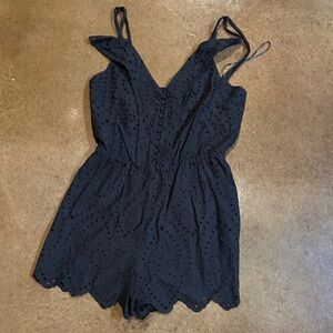 ❌❌SOLD ❌❌NEW Sugarlips Black Eyelet Romper- XS